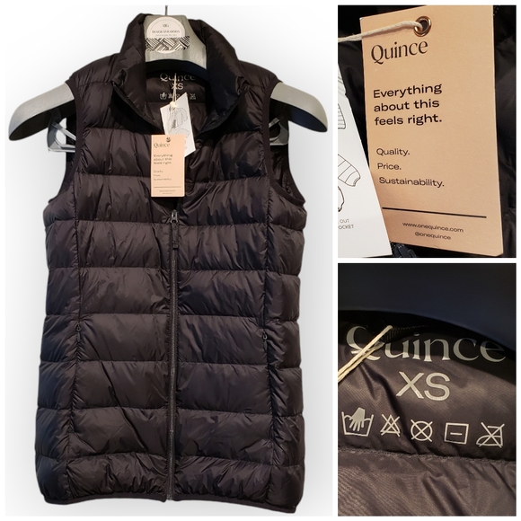 Quince Jackets & Blazers - Quince Down Puffer Vest Women's XS Black Packable Lightweight